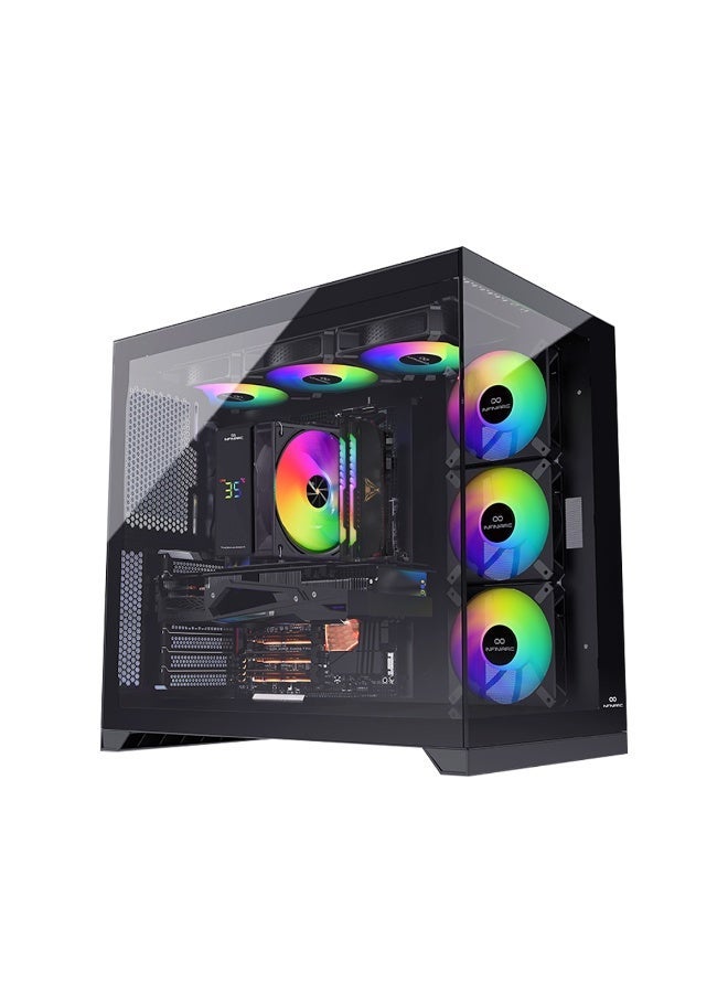 INFINIARC RTX 5060 GAMING DESKTOP PC (CUBE Case, B760 Motherboard, RTX 5060 8GB GPU, Core i5 CPU, 16GB DDR4 RAM, 1TB SSD M.2, Digital ARGB Air Cooler, 750W Gold PSU, Windows Pro), Black black