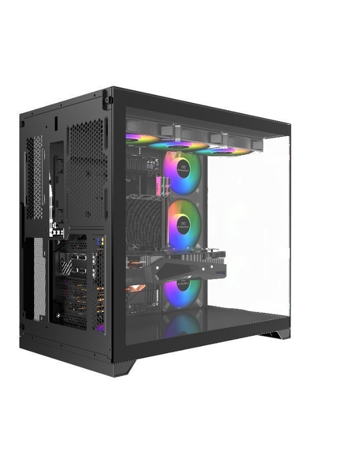 INFINIARC RTX 5060 GAMING DESKTOP PC (CUBE Case, B760 Motherboard, RTX 5060 8GB GPU, Core i5 CPU, 16GB DDR4 RAM, 1TB SSD M.2, Digital ARGB Air Cooler, 750W Gold PSU, Windows Pro), Black black