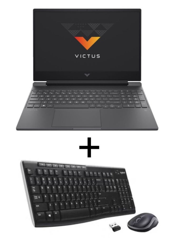 VICTUS GAMING Laptop with 15.6 Inch Full HD / Intel Core i7-13700H / 8 Gigabyte / 512 Gigabyte SSD / NVIDIA GeForce RTX 3050 / with Logitech Mk270 Wireless Combo Keyboard and Mouse Mica Silver