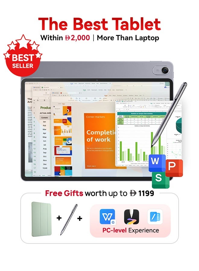 Renewed - Idea Tab Pro Gen 2 with Pen Plus {Smartchoice} 13" Display, 3.5K Resolution, 144Hz Refresh | 8GB, 256GB | Snapdragon 8s Gen 4 | 10200mAh, 4 JBL Speakers, USB 3.0 with DP-Out, Wi-Fi 7, Luna Grey