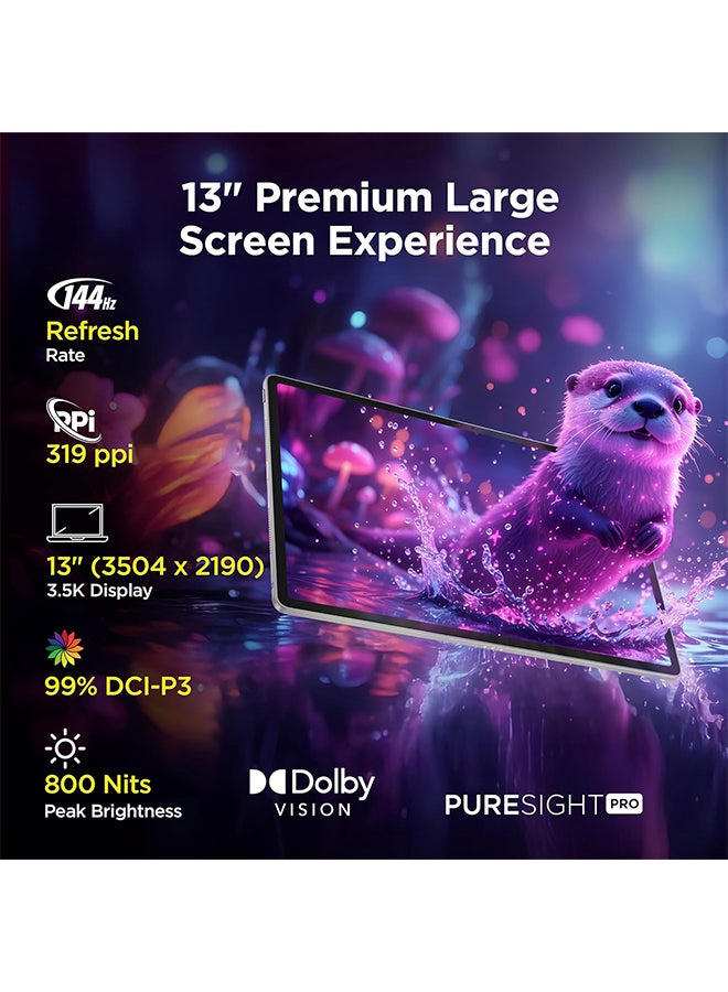 Renewed - Idea Tab Pro Gen 2 with Pen Plus {Smartchoice} 13" Display, 3.5K Resolution, 144Hz Refresh | 8GB, 256GB | Snapdragon 8s Gen 4 | 10200mAh, 4 JBL Speakers, USB 3.0 with DP-Out, Wi-Fi 7, Luna Grey
