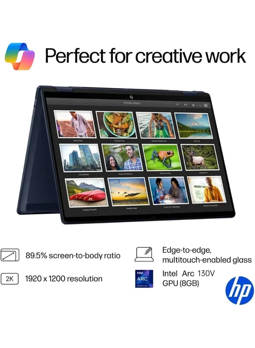 HP OmniBook X Flip FM0013DX  2-in-1 Laptop, 14" 2K IPS Touchscreen, Intel Core Ultra 5 226V, 16GB LPDDR5x RAM, 512GB SSD, Intel Arc 130V GPU, Thunderbolt 4, Windows 11 Home  Blue blue