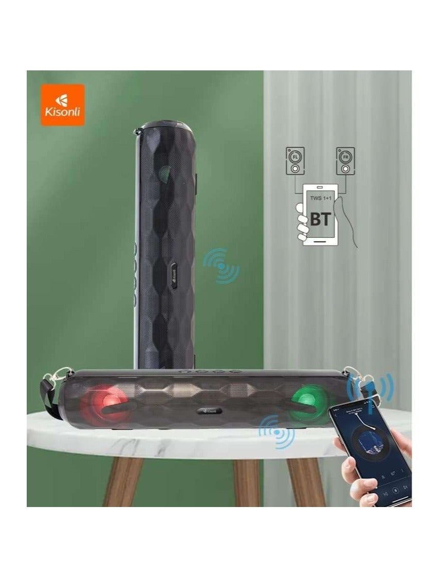 Kisonli LED-908 Blue Tooth LED Light Sound Systems Speaker With Microphone