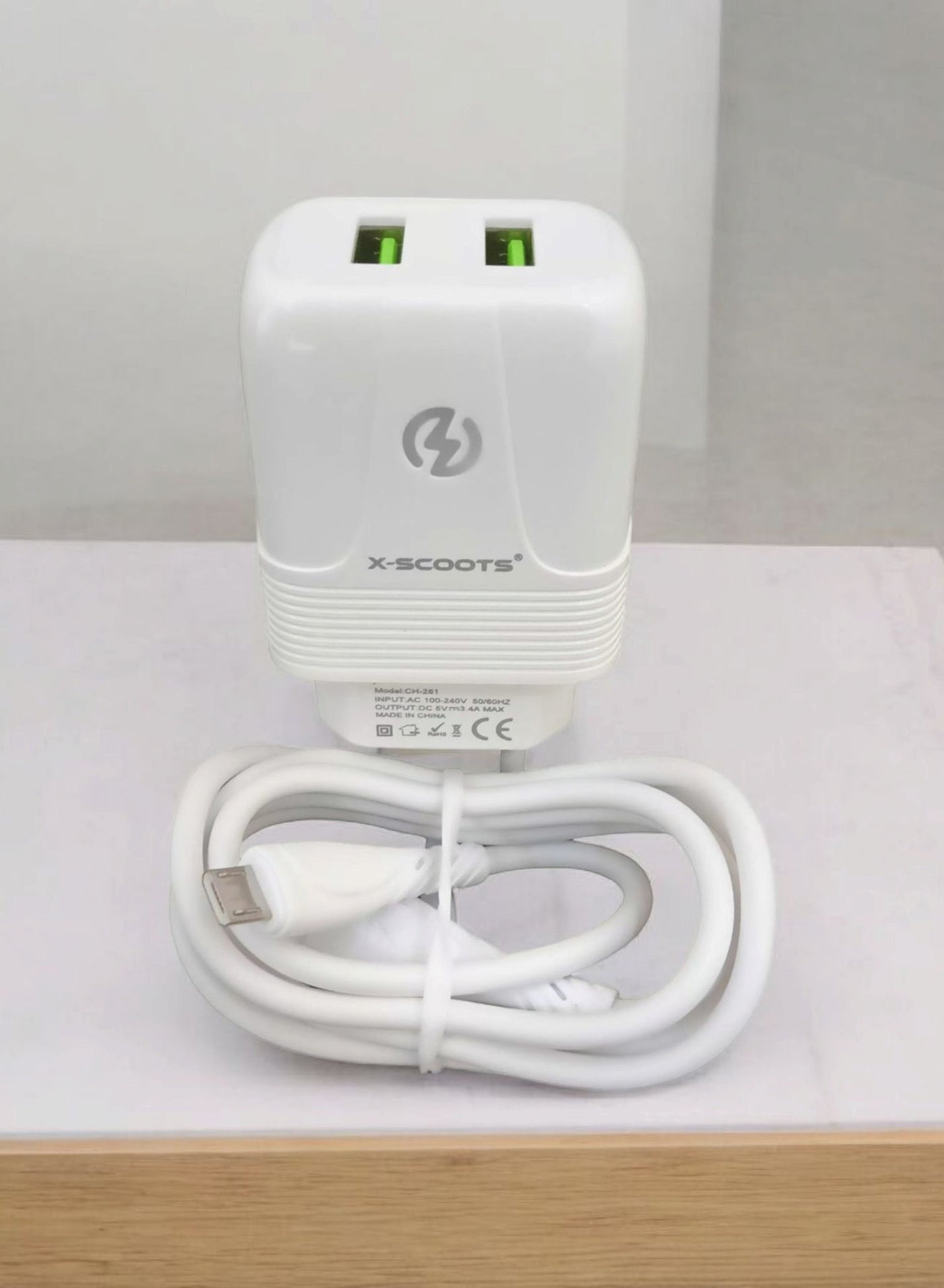 CH-261 Fast Charge Micro-USB 3.4A Dual Charger  Compatible With All Devices