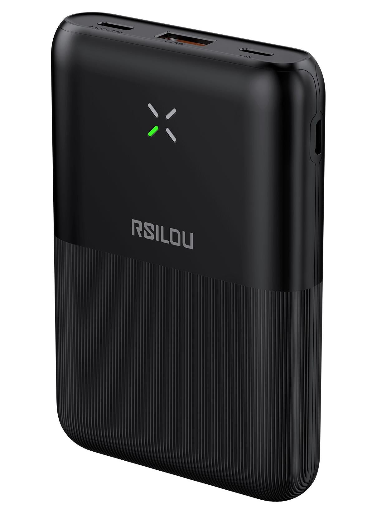 R1005-001 Mini Ultra-Thin Power Bank, Capacity 10000mAh Fast Charging with Digital Display, 22.5W Output per port, 38.5W tatal Max power, USB-C and USB-A Dual Ports Fast charging, Micro and Lightning charing port