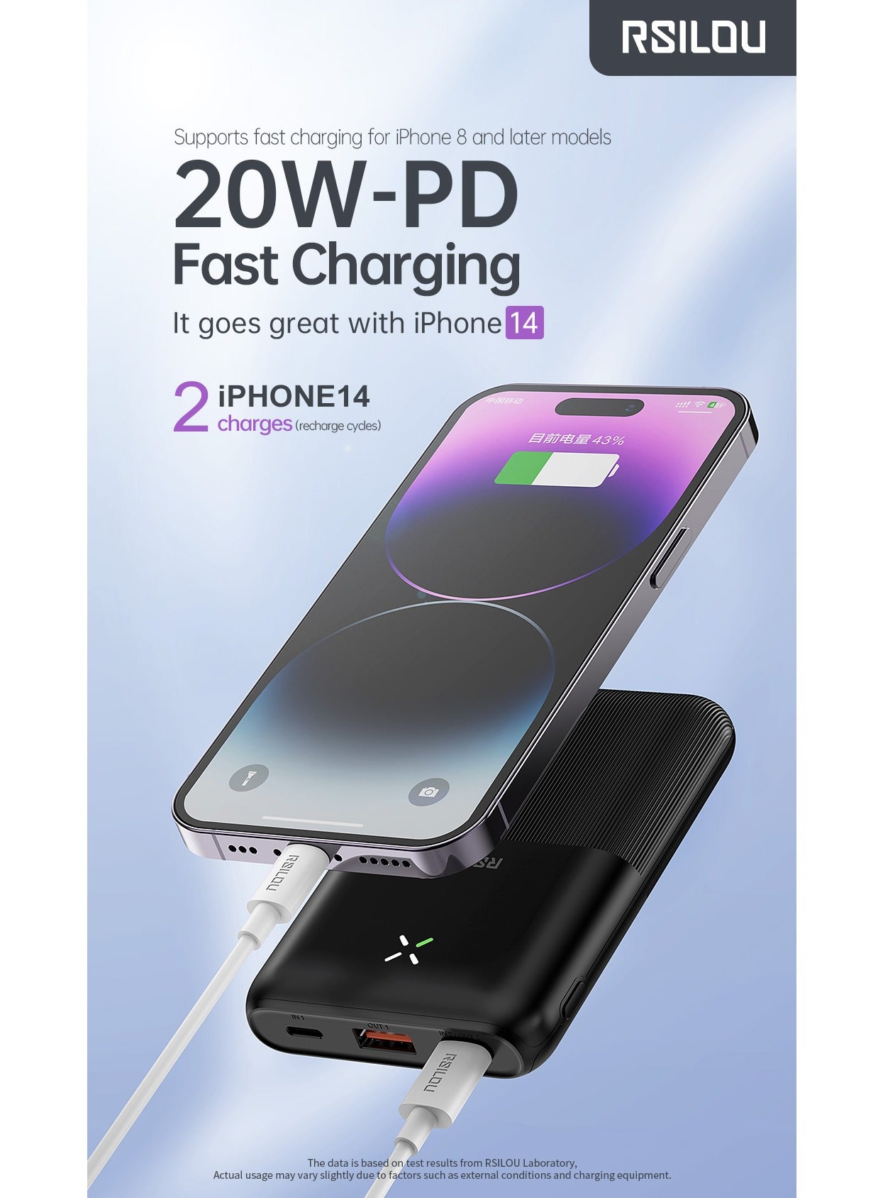 R1005-001 Mini Ultra-Thin Power Bank, Capacity 10000mAh Fast Charging with Digital Display, 22.5W Output per port, 38.5W tatal Max power, USB-C and USB-A Dual Ports Fast charging, Micro and Lightning charing port