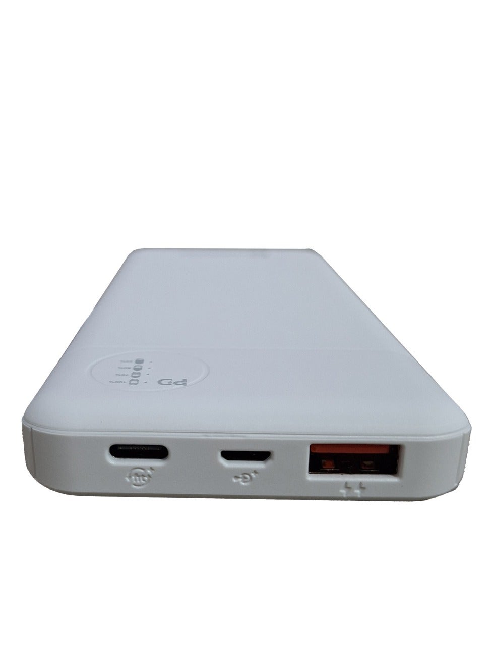 Power Bank 10000 mAh , uses lithium polymer quick charger battery 22.5 W - white  , which is safe, and does not explode with USB-C cable. It can be carried on the plane.