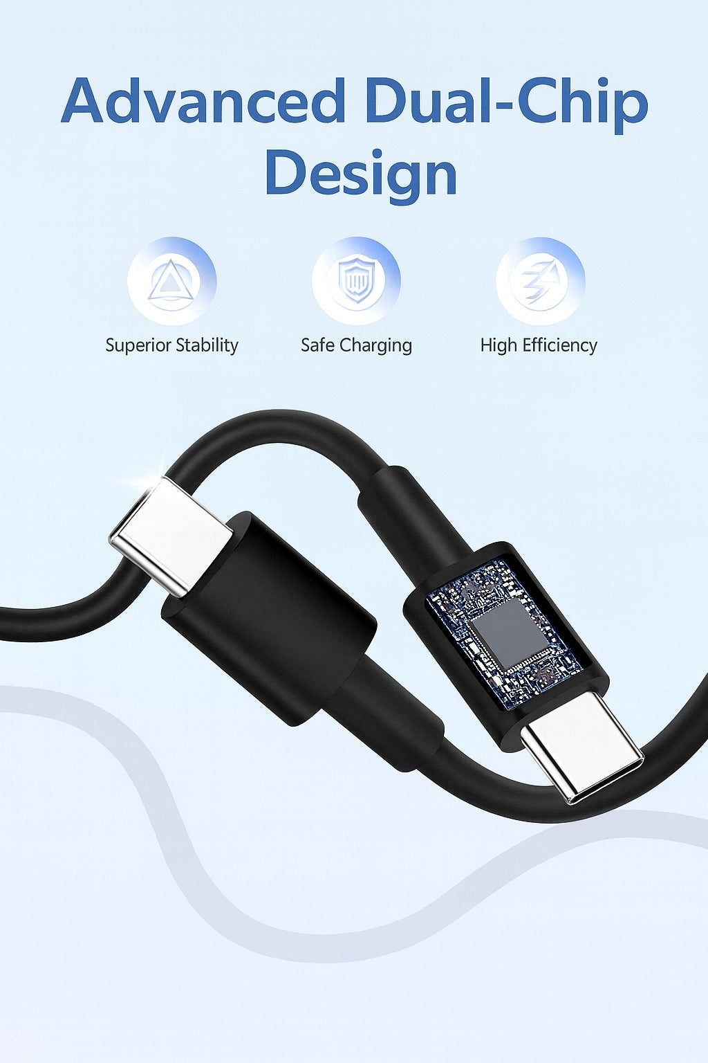 45W Wall Charger with 5A Type-C Cable | Super Fast Charging | Compatible with Type-C Devices