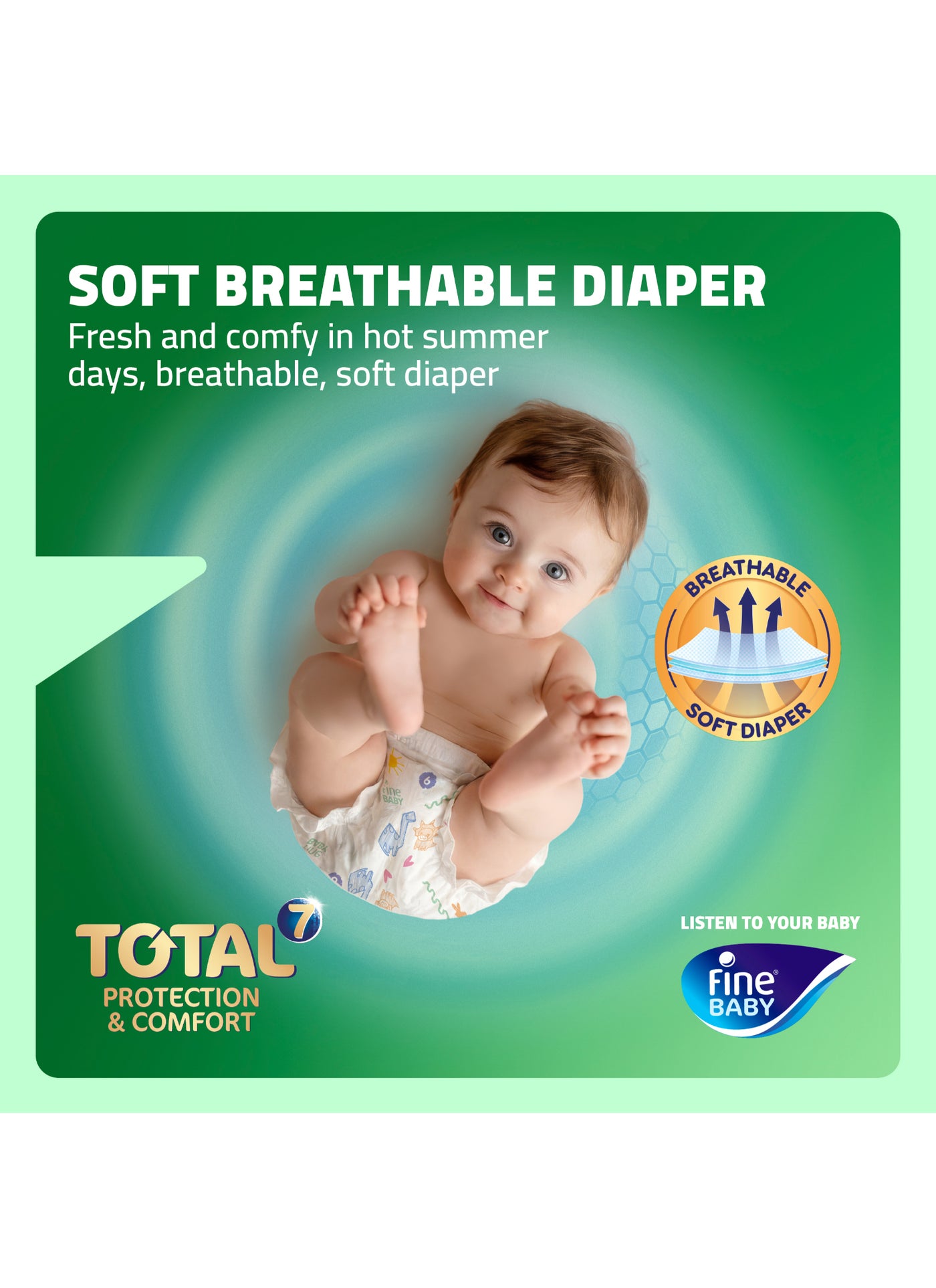 Total Protection Diapers, Size 4 Large (7-14 kg), 96 Count – Soft, Absorbent & Leak Proof Baby Diapers