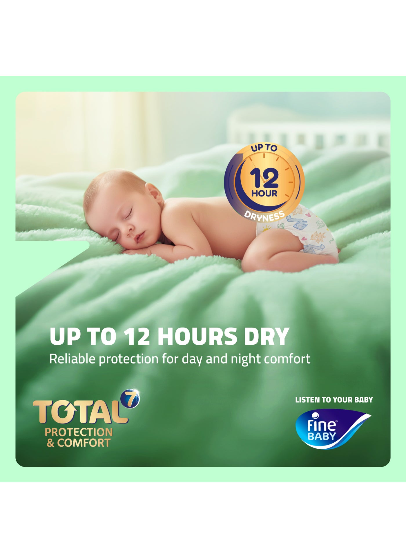 Total Protection Diapers, Size 4 Large (7-14 kg), 96 Count – Soft, Absorbent & Leak Proof Baby Diapers