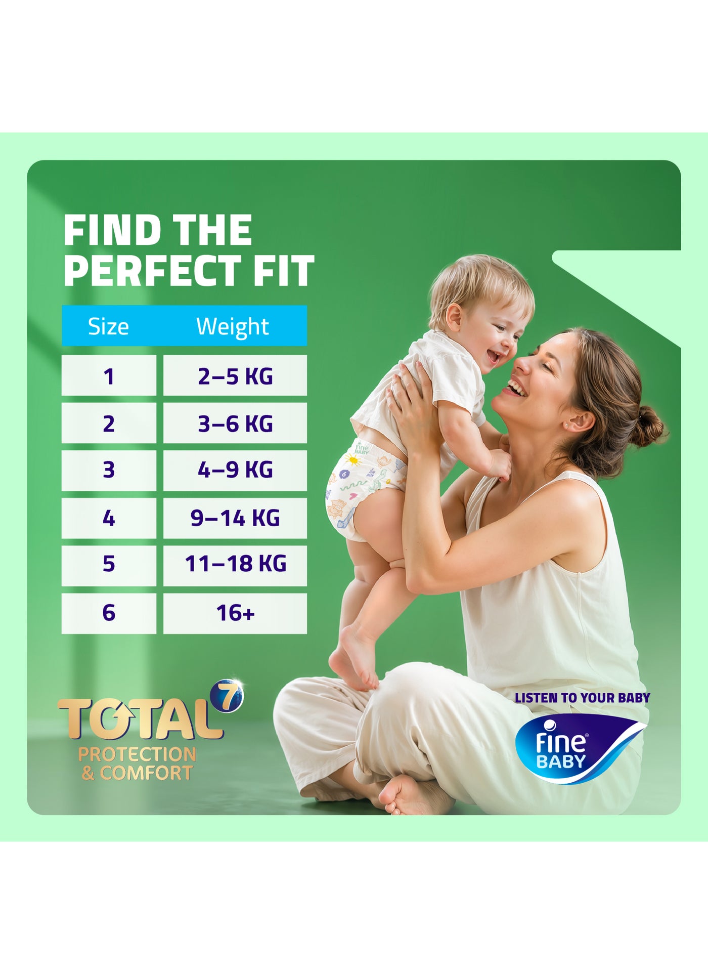 Total Protection Diapers, Size 4 Large (7-14 kg), 96 Count – Soft, Absorbent & Leak Proof Baby Diapers