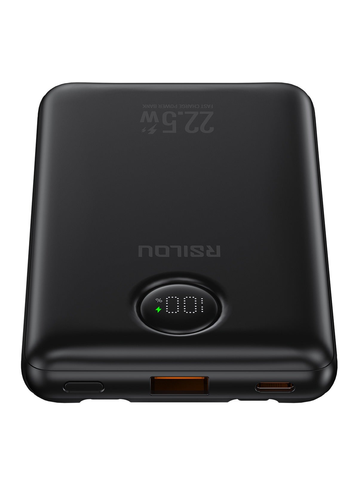 R1023-001 10000mAh Capacity Power Bank, 22.5W PD Fast Charging, 38.5 Total Max Output Power, Multi-Device Compatibility, Digital Display, Type-C and USB-A Output Built-in Dual Cables