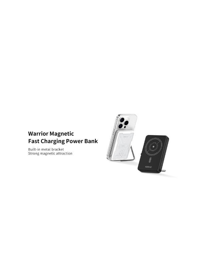 Recci Warrior Series Power Bank RPB-W32 | 10000mAh | 20W PD Fast Charging | 15W Wireless Charging | Built-in Stand