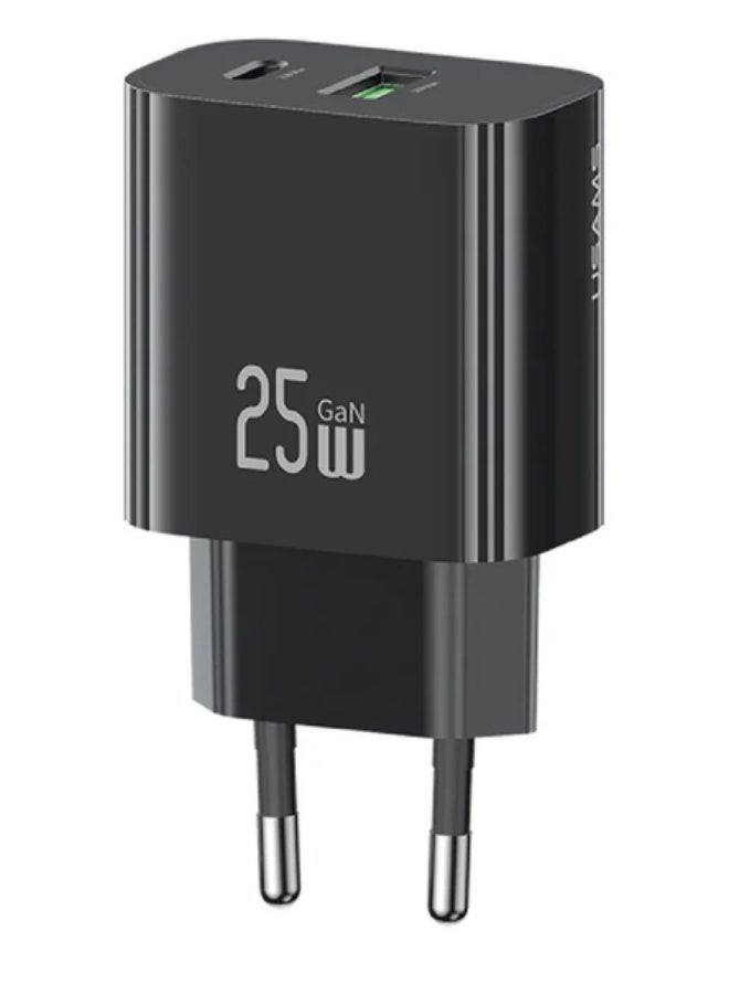 Usams CC315 T65 25W A+C Dual-Port Fast Charger-Black