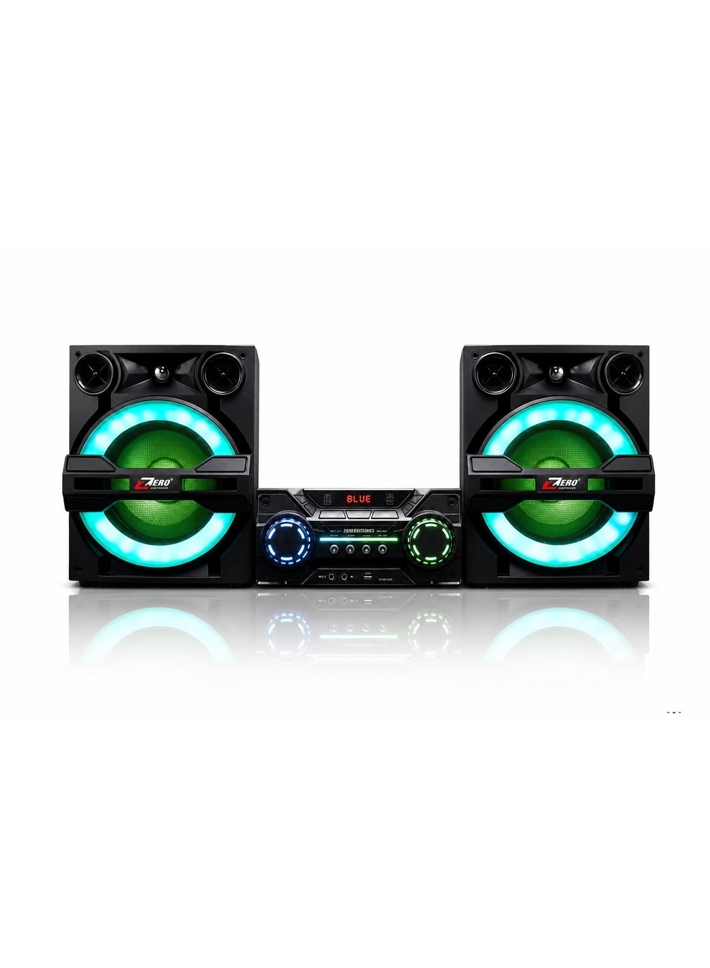 ZR15000 Rechargeable Bluetooth Home Theater Sound System with 2 Speakers - Black