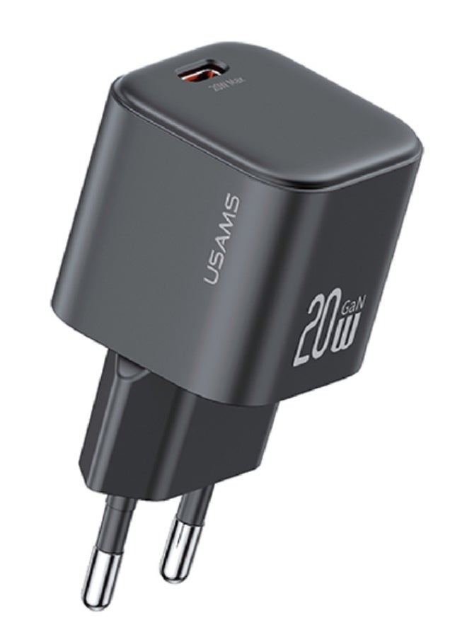 Usams CC260 20W GaN Mini Fast Charger (EU)-Black