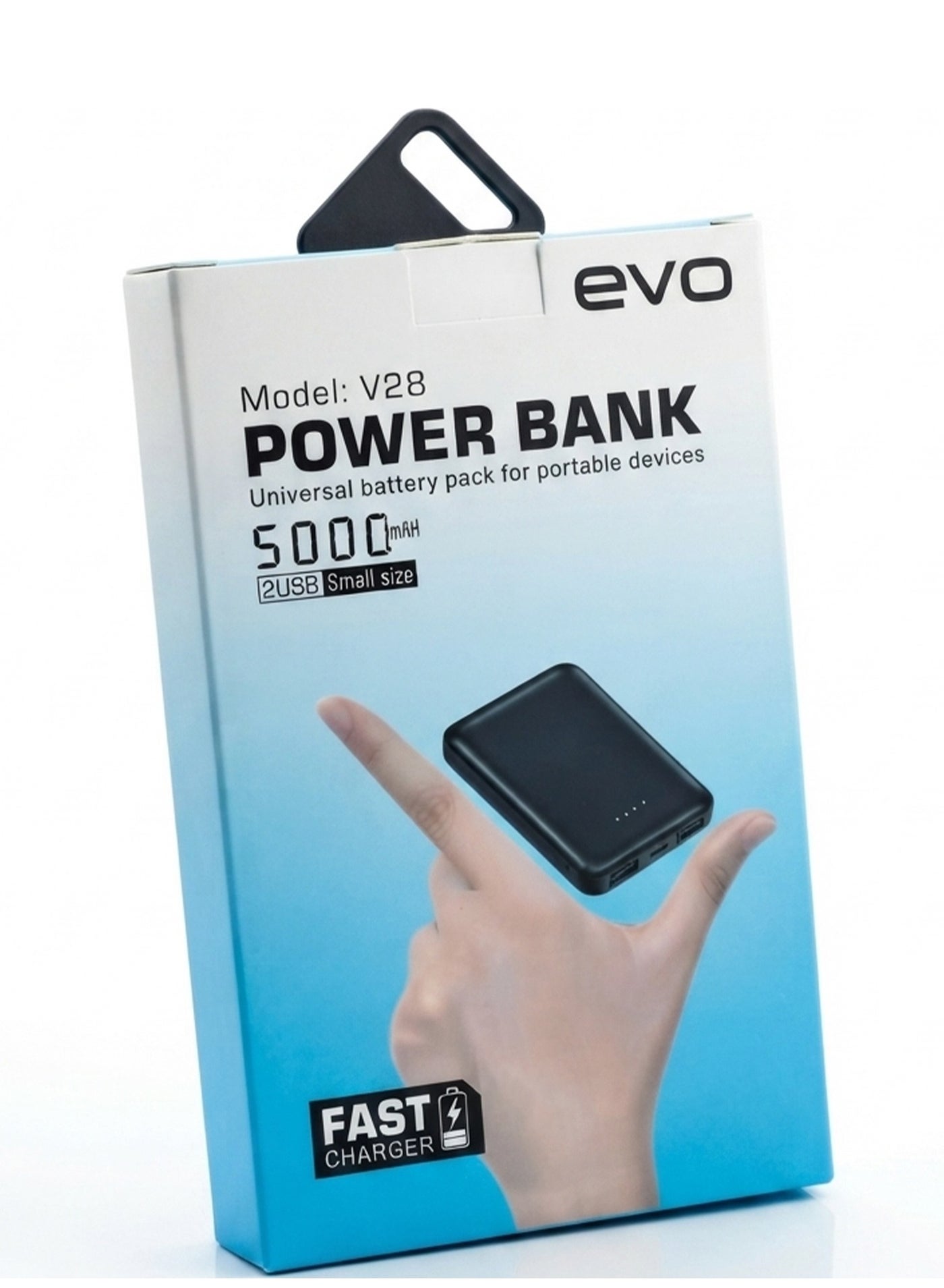 V28 5000mAh Portable Power Bank with USB-C Power Delivery, Dual USB Output, Fast Charging External Battery Pack, Compact Travel Charger with LED Battery Indicator, Micro Input for Smartphones, Tablets and USB Devices