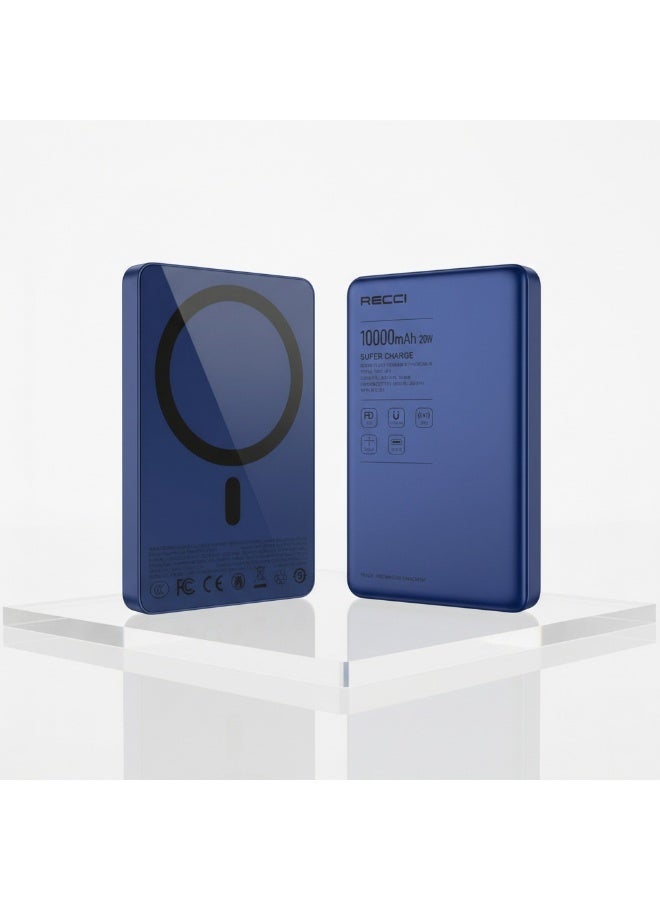 Recci RPB-W36 10000mAh Ultra-Slim Wireless Power Bank, PD 20W Fast Charging, 15W Wireless Charger