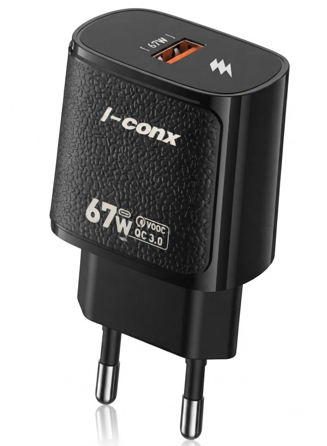 IC-84 67W USB-C Fast Wall Charger with USB-C Cable – PD, QC 3.0, Super VOOC & Turbo Fast Charging Travel Adapter, Smart Power Distribution, Safe Charging for iPhone 16/15, Samsung Galaxy, Xiaomi, OPPO, Huawei, iPad & USB-C Devices