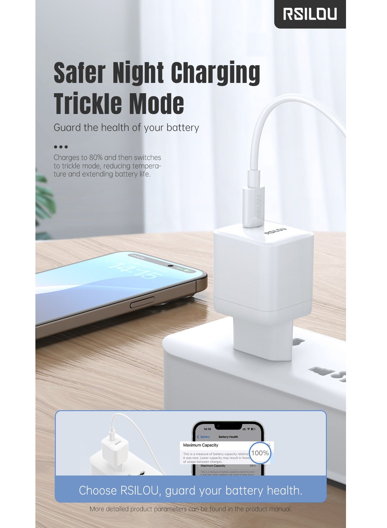 R4262-003 charger Set 30W USB-C GaN Fast charger and cable USB-C to USB-C 60W 100 CM, High Durability and Flexible, Fast charging and data cable,Braided 1M, Transmission Copper Wires speed Rate 480Mbps, Tangle and Entanglement free, white