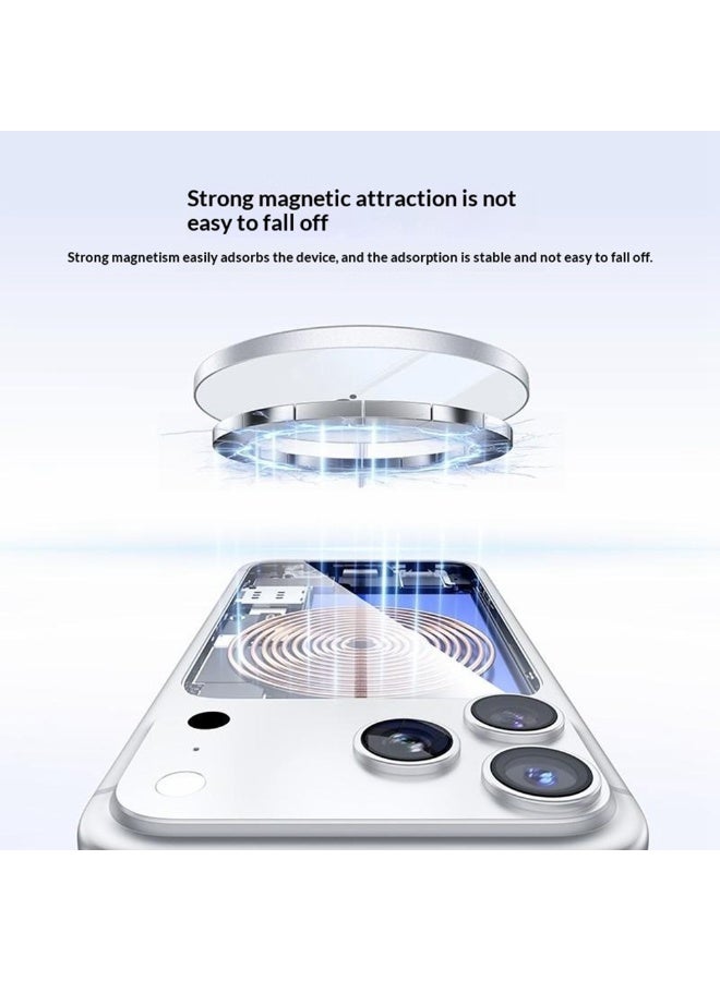 Yesido DS41 Qi2.2 25W Ultra-Thin 5mm Magnetic Wireless Charger Pad for iPhone 17 16 15 Series Aluminum Braided Cable White - 1 Piece