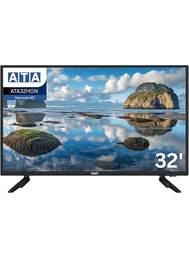 ATA 32-Inch HD LED TV - Crystal Clear Display, Sleep Timer Mode, Energy Efficient - Black Edition (ATA32HON)