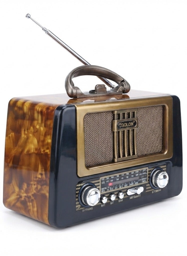 RX-8181BT Portable FM/AM/SW Radio with Bluetooth 5.3 – USB & TF Card MP3 Player, TWS Stereo Pairing, 3-Band Radio Receiver, Type-C Rechargeable 18650 Battery, Built-in Speaker for Home, Outdoor & Travel - Multicolour