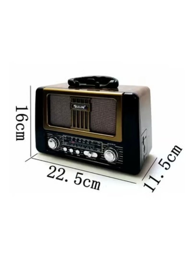 RX-8181BT Portable FM/AM/SW Radio with Bluetooth 5.3 – USB & TF Card MP3 Player, TWS Stereo Pairing, 3-Band Radio Receiver, Type-C Rechargeable 18650 Battery, Built-in Speaker for Home, Outdoor & Travel - Multicolour
