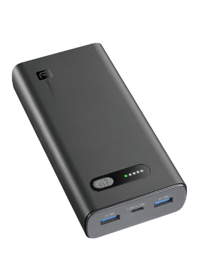 Cellularline 20000mAh Power Bank – 20W Fast Charging Portable Battery Pack, Black