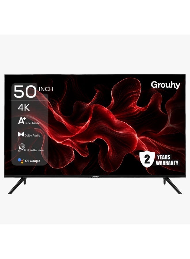 Grouhy 50-Inch 4K UHD Frameless Smart LED TV with Built-in Receiver – GLD50SD