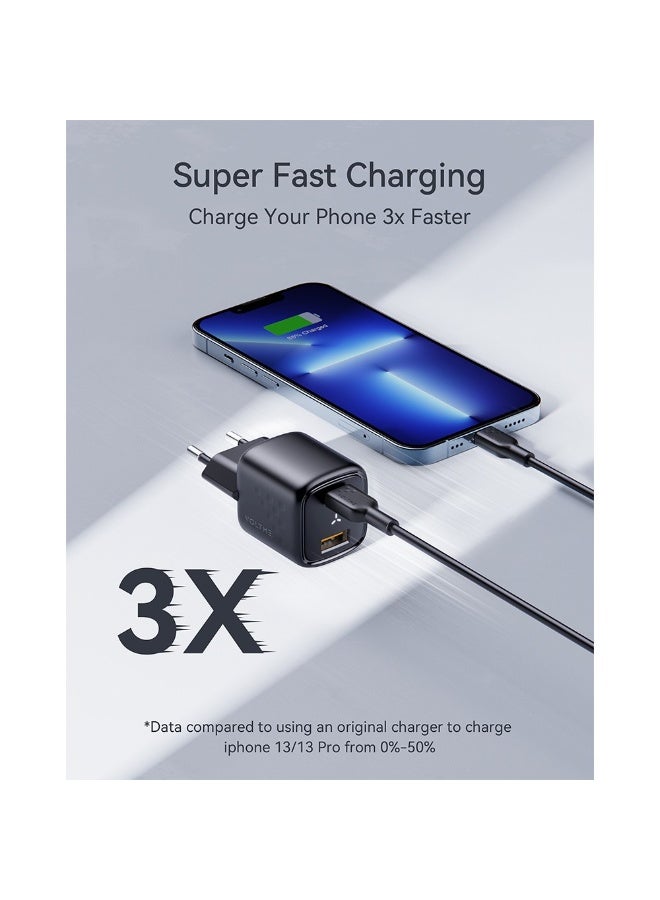 VOLTME Revo 30 Duo 30W GaN Wall Charger, USB-C + USB-A Fast Charger with PD 3.0, PPS & QC 3.0 for iPhone, Samsung, iPad, MacBook Air & More