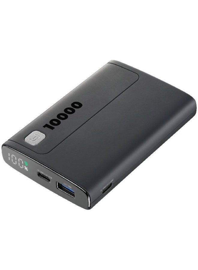 Cellularline Elite 10000mAh Power Bank – 20W Fast Charging Portable Battery, Black