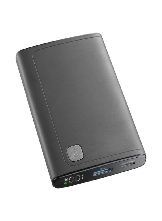 Cellularline Elite 10000mAh Power Bank – 20W Fast Charging Portable Battery, Black