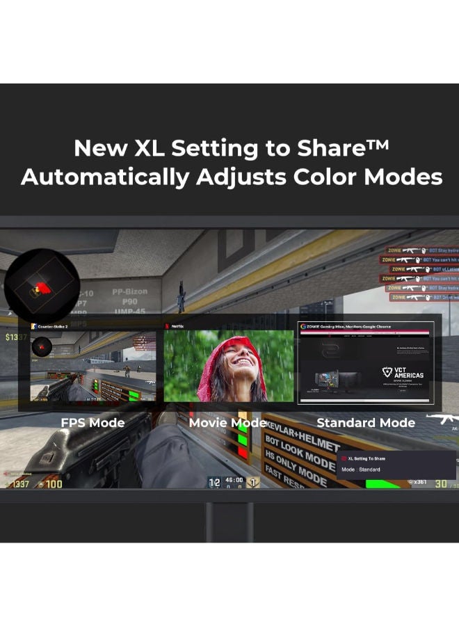 XL2540X+ 24" FHD 280Hz Esports Gaming Monitor, New Fast TN Panel, 0.5ms, XL Setting to Share, Industrial-Grade Bearing Height Adjustment, S Switch, Shielding Hood, 1080p
