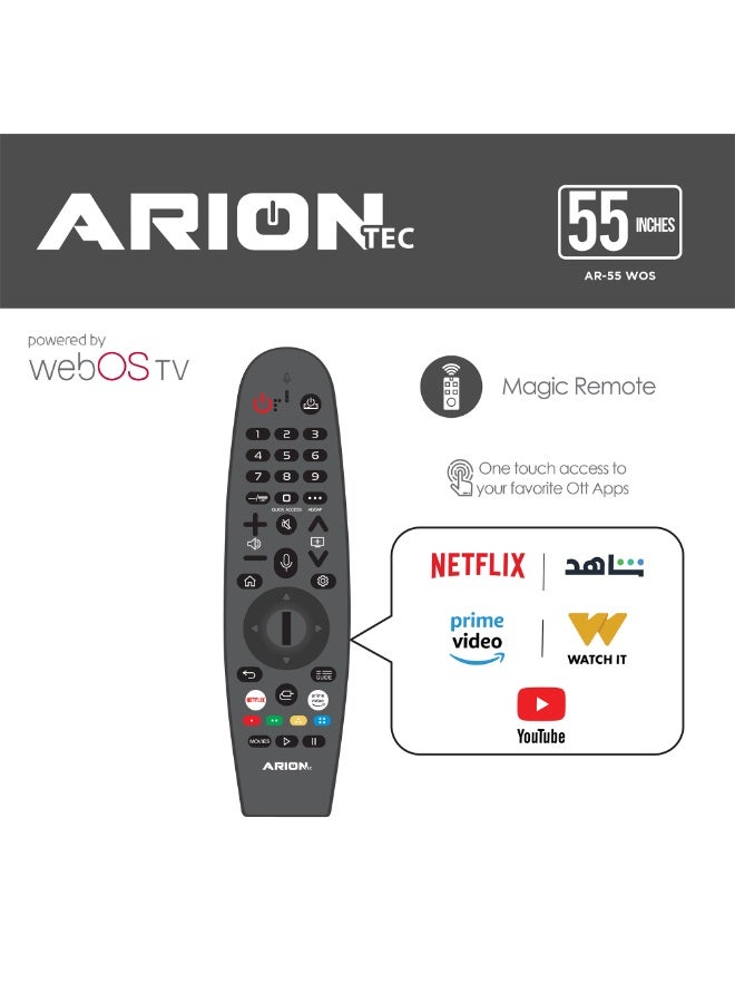 55 Inch QLED 4K UHD Smart TV, webOS 25, Built-In Digital Tuner, Frameless Design