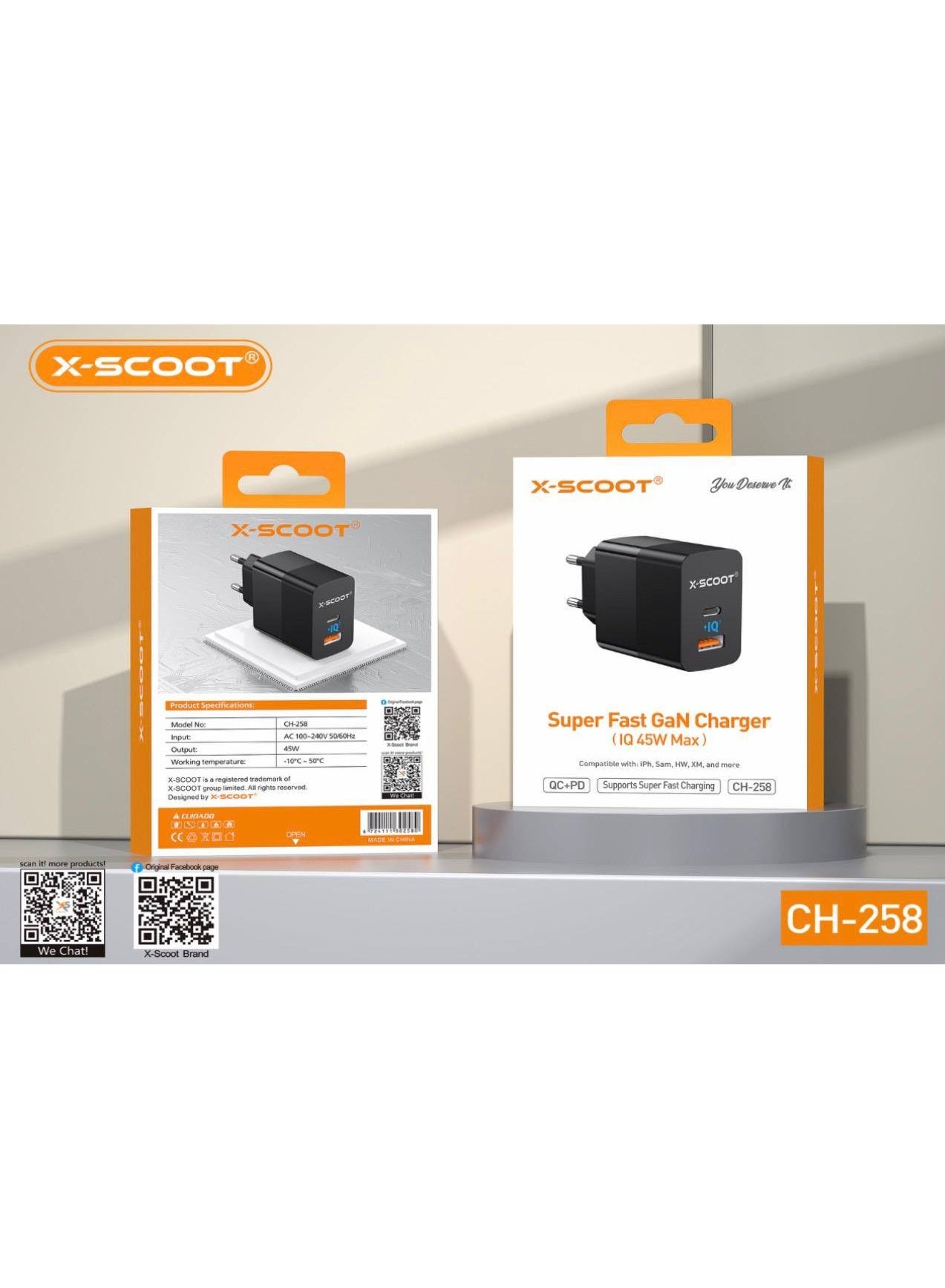 45W GaN Super Fast Charger PD + QC – Powerful, Safe & Efficient Charging for All Your Devices Compact Travel-Friendly Power Adapter with Advanced Protection & Universal Compatibility