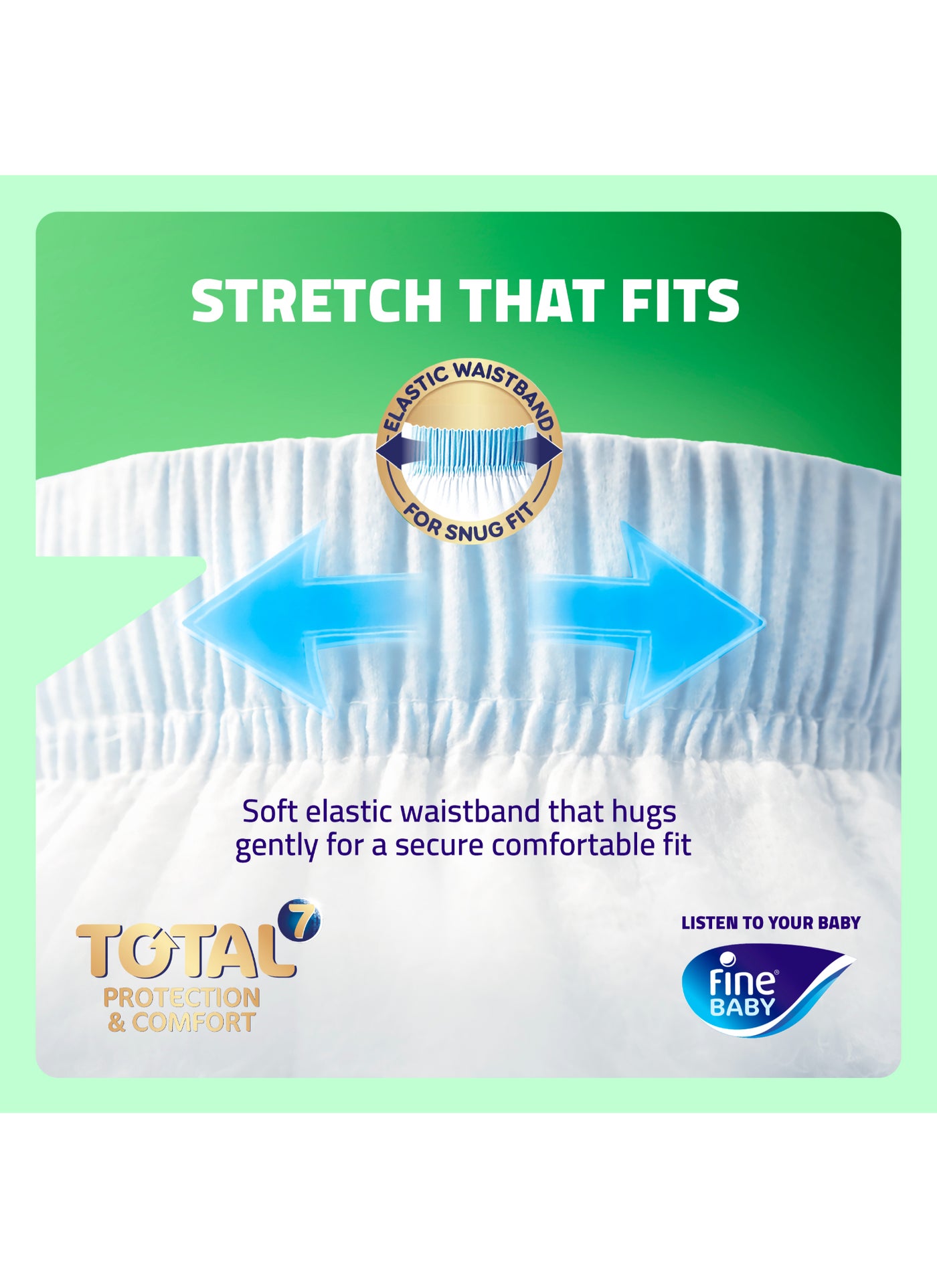 Fine Baby Total 7 Diapers, Size 6 Junior (16+ kg), 72 Count. Superior Protection & Comfort, Extra Absorbent, Improved Formula