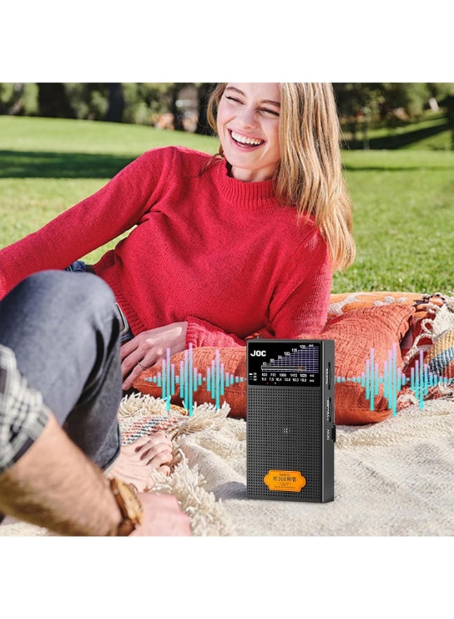 JOC Portable Three-Band FM/AM/SW Radio with Built-in Speaker and Classic Design, Easy to Carry TG-Q20