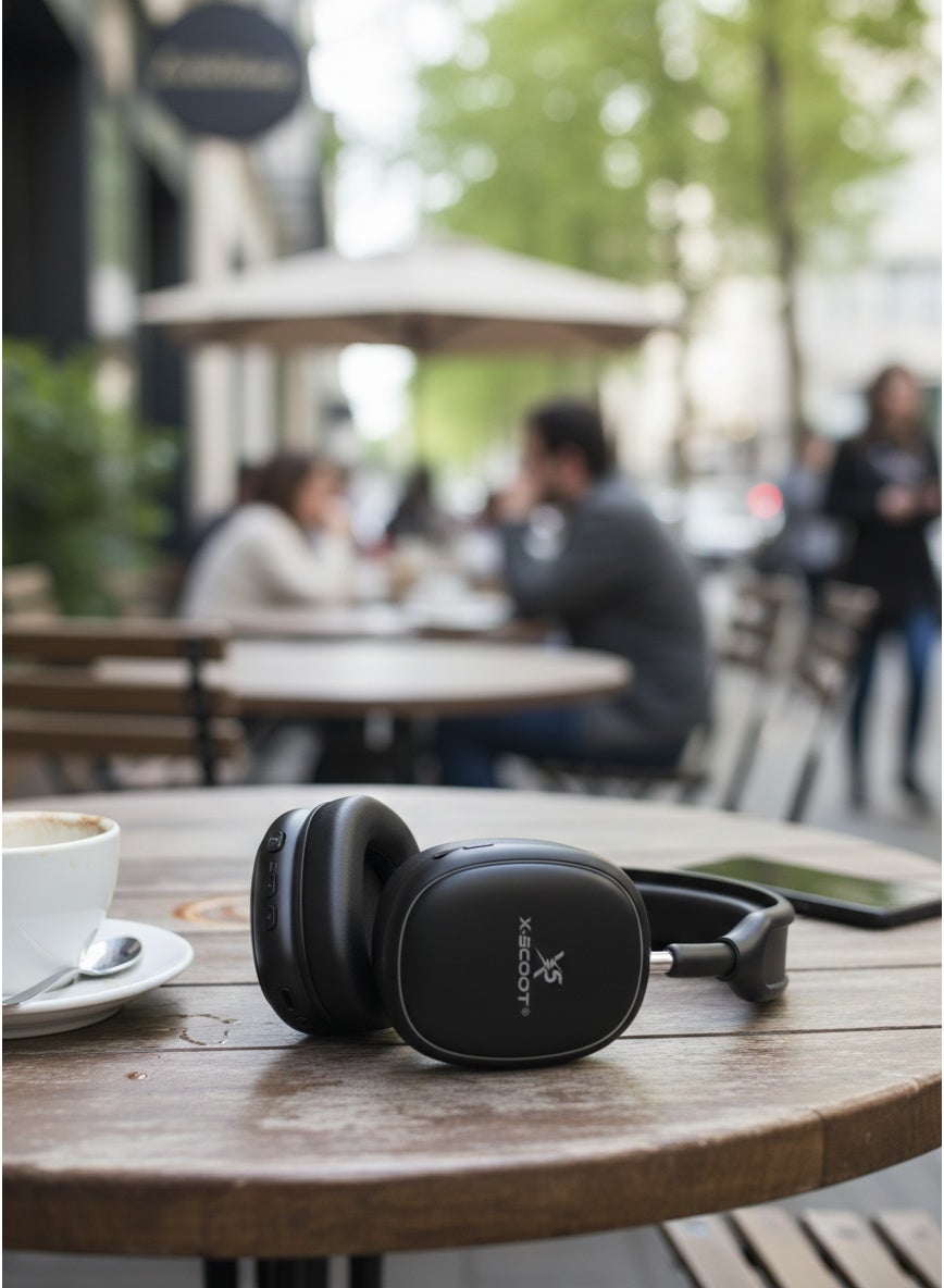 XS-655 Wireless Bluetooth Headphones, 40mm Deep Bass Drivers, Hands-Free Calls, TF Card & 3.5mm AUX, Extra Soft Cushions, 24H Playtime, USB-C Charging
