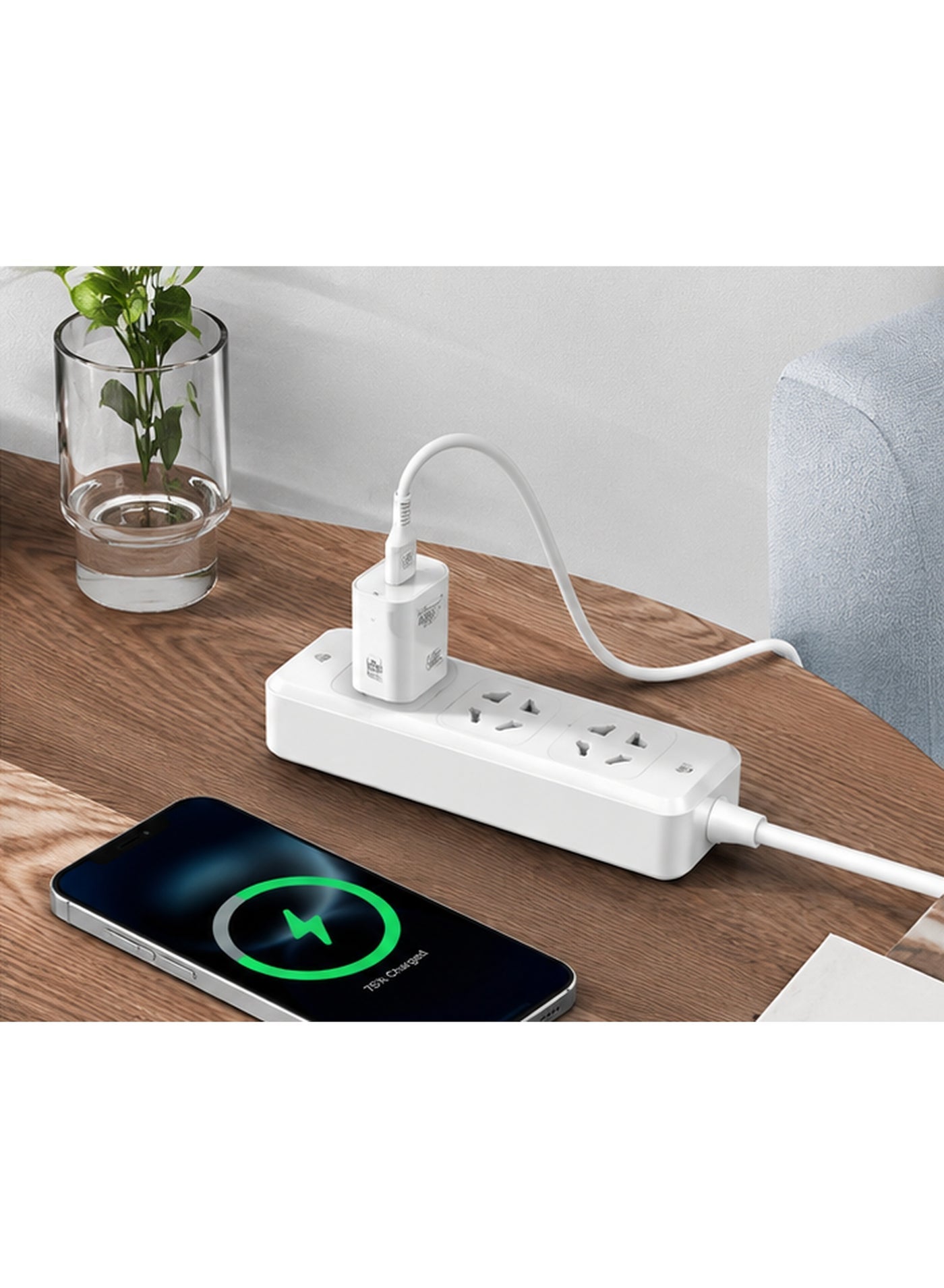 Triple Seven 777 CH-60 30W PD Super Fast Wall Charger with Type-C to Lightning Cable, 3A Output for iPhone & iPad - White
