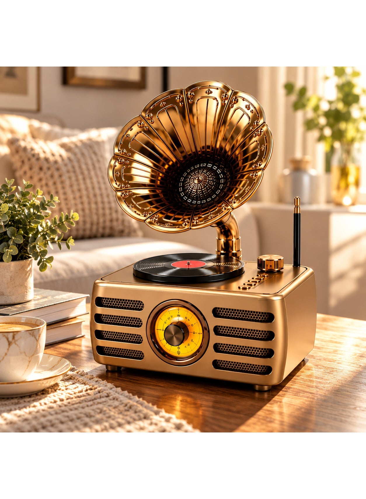 Feexot FX-2538B Retro 3-Band FM/AM/SW Radio with Bluetooth Speaker, MP3 Player, USB, TF Card & AUX - Multicolor