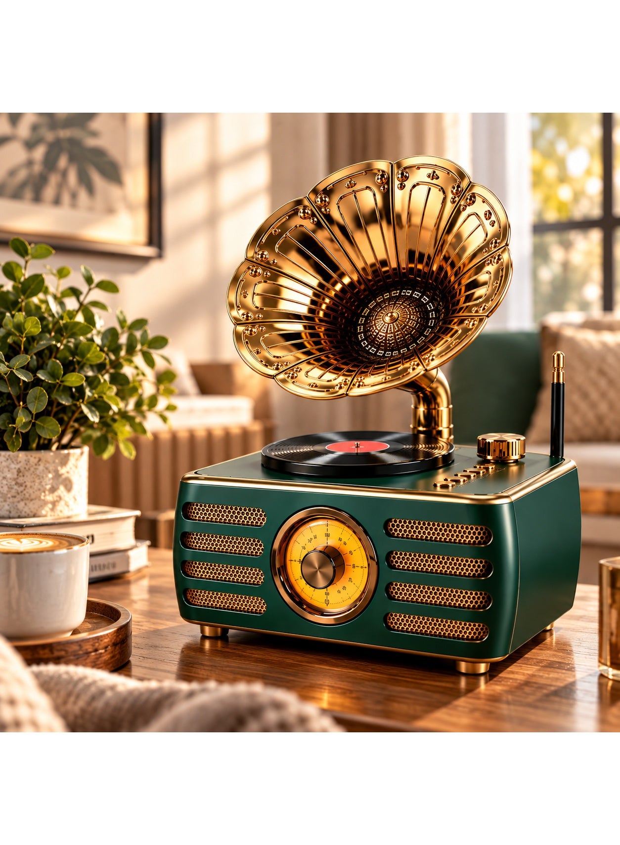 Feexot FX-2538B Retro 3-Band FM/AM/SW Radio with Bluetooth Speaker, MP3 Player, USB, TF Card & AUX - Multicolor