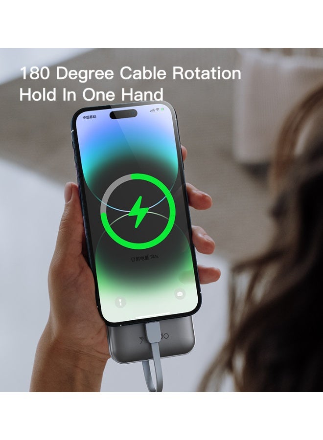 YP48 10000mah 22.5W PD20W Type-C Apple Interface Two Fast Charge Cables LED Display Power Bank