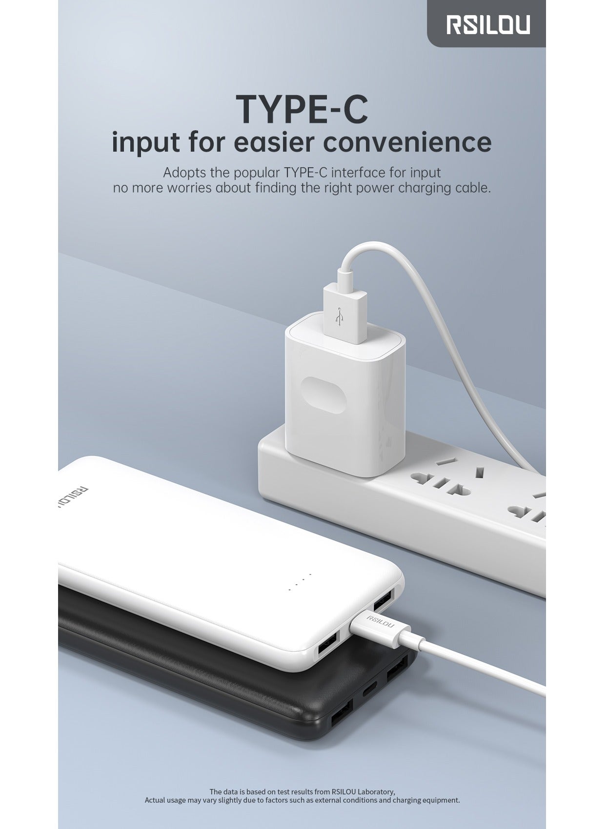 R1003-002 10000mAh Capacity Power Bank, 37W total max Dual-Port Fast Charging, Smart Identification, Compact and Portable, Advanced Safety, 2 USB-A ports out and 1 USC-C in, Advanced Safety Features