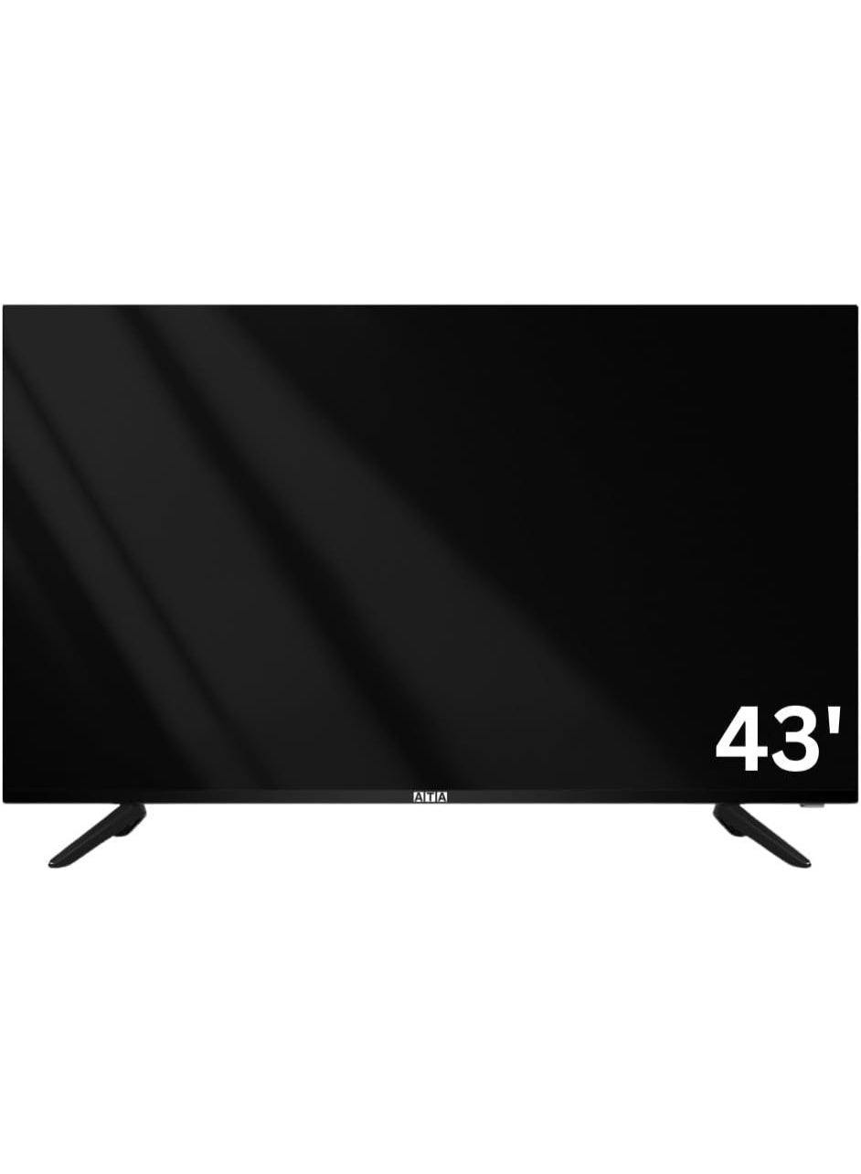 ATA 43 Inch FHD Standard LED TV, Frameless Design, Black - ATA43FLN