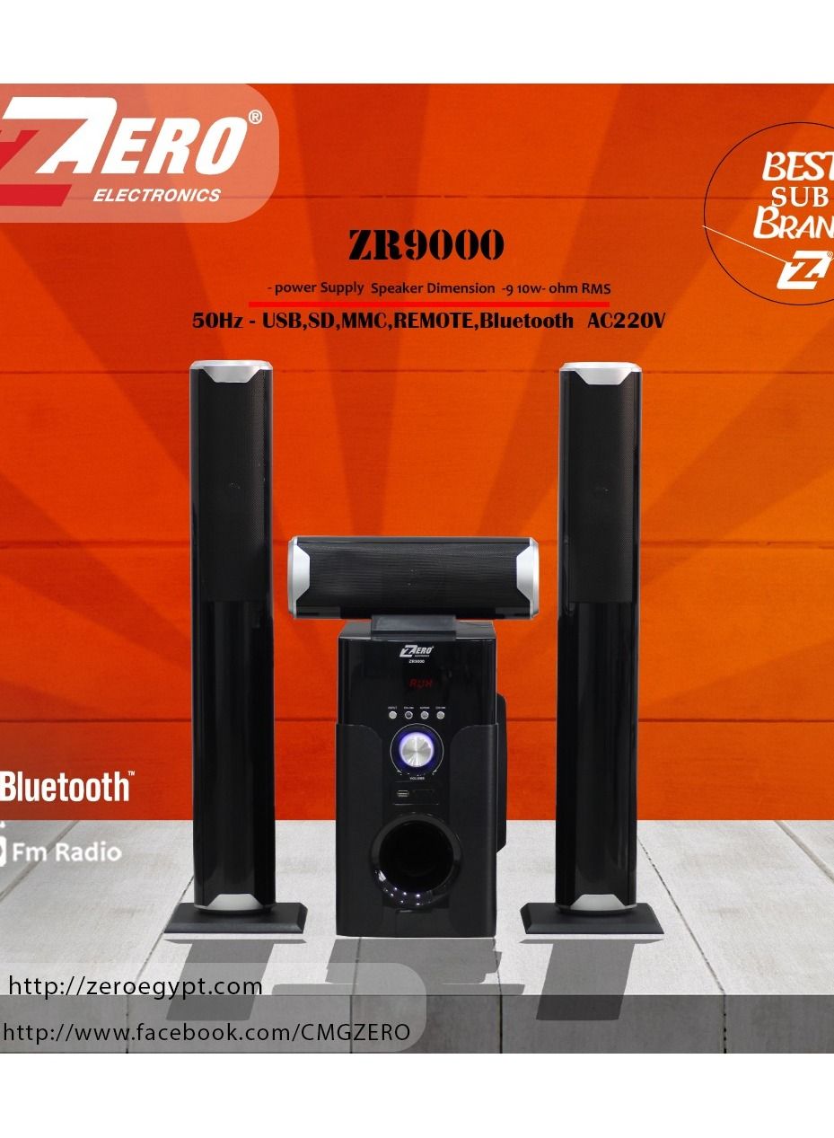 ZERO ZR-9000 Stereo Speaker SUB WOOFER6.5 - Black