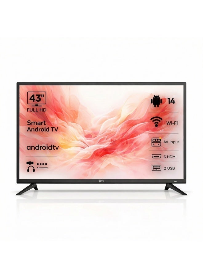 43-Inch Smart Android LED TV Full HD with Wi-Fi, HDMI, USB
