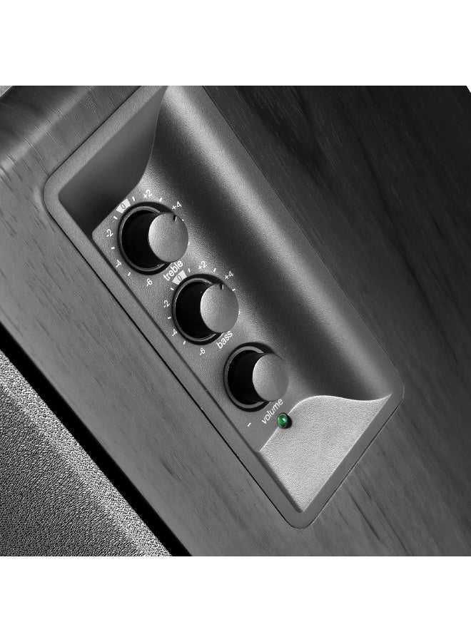 Edifier R1280T Powered Bookshelf Speakers - 2.0 Active Near Field Studio Monitor, Black, 42 Watts RMS
