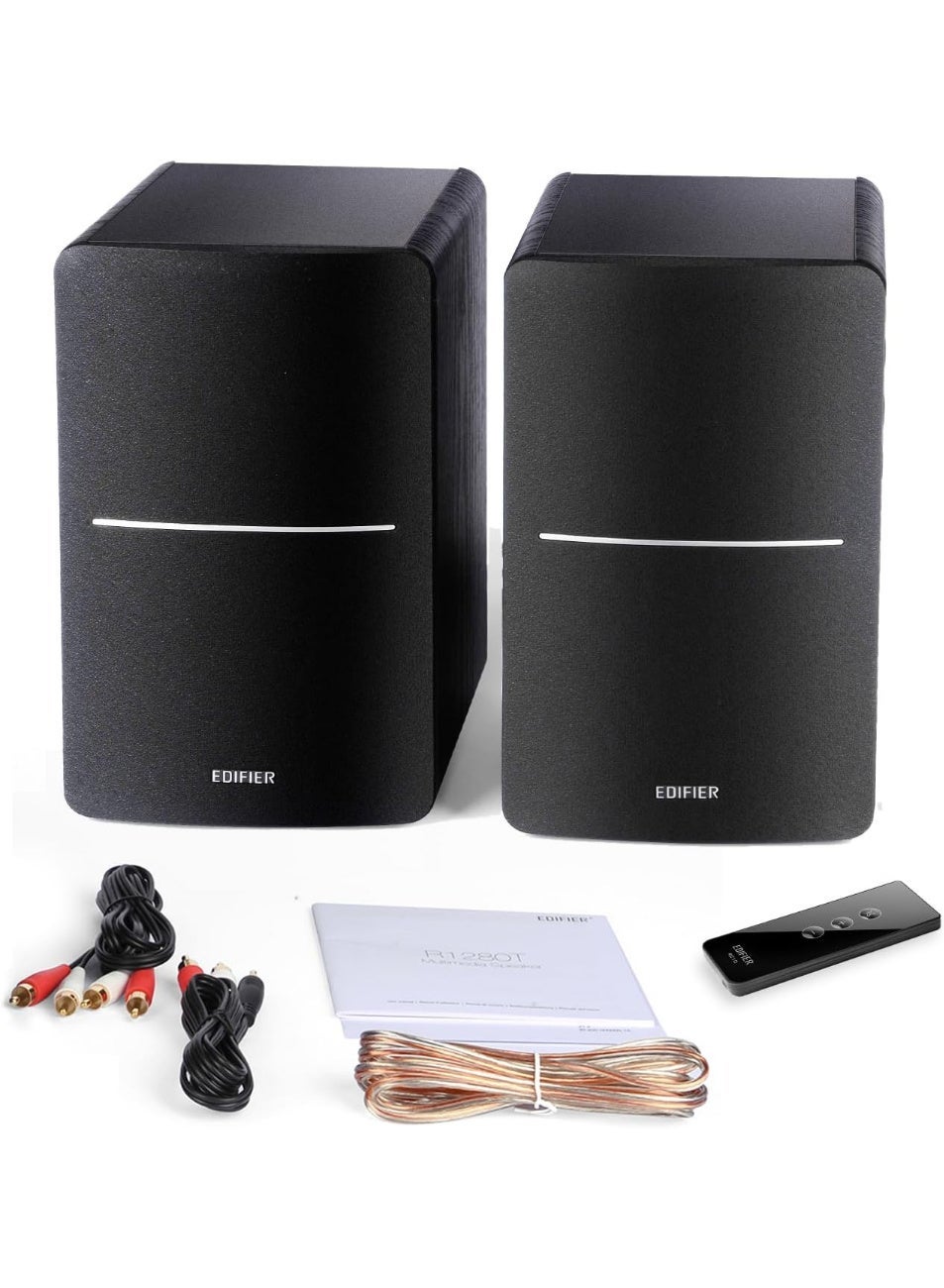 Edifier R1280T Powered Bookshelf Speakers - 2.0 Active Near Field Studio Monitor, Black, 42 Watts RMS