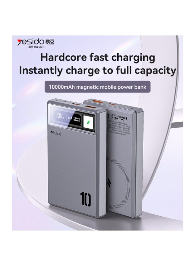 YP61 PD15W Fast Charging HD Digital Display Dual Port 10000mAh Magnetic Wireless Charging Power Bank